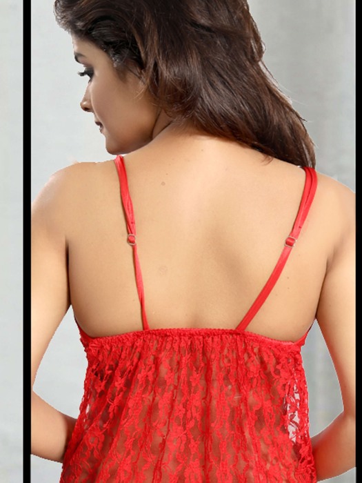 2pic bridal net slip with robe red color 2 pic fancy bridal robe set