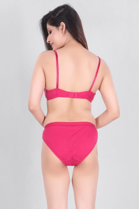 ALVELA WOMAN PREMIUM  BRA SET COMFORTABLE AND SOFT LIGHTWEIGHT BRA SET POLYCOTTON FABRIC COLOR PINK UNDER 299