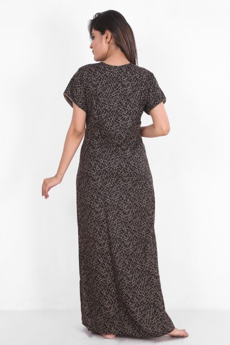 black alpine cotton night gown lining design  alpine cotton night gown
