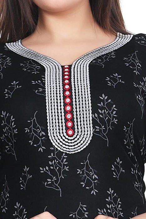 black alpine cotton night gown padre design  alpine cotton night gown