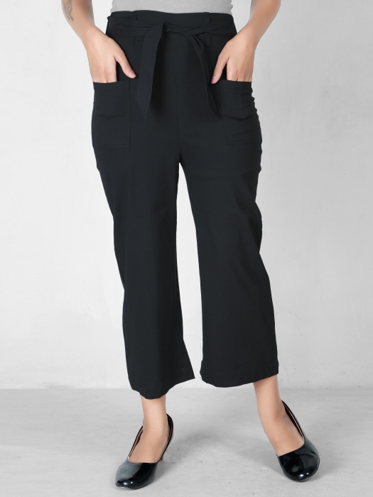 black color women premium bottom wear collection is best in class in terms of comfort  and soft culottes pant UNDER 399