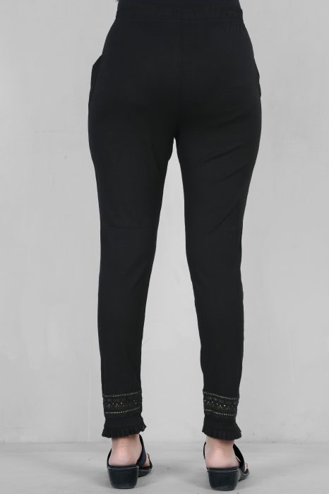 black color women premium bottom wear collection is best in class in terms of comfort  and soft jalar lace pant UNDER 399