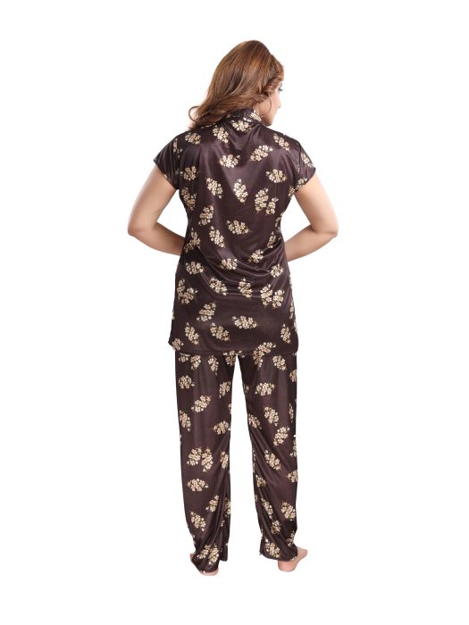 black satin digitale printed night suit satin night suit