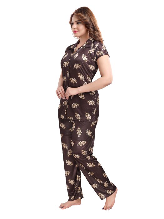 black satin digitale printed night suit satin night suit