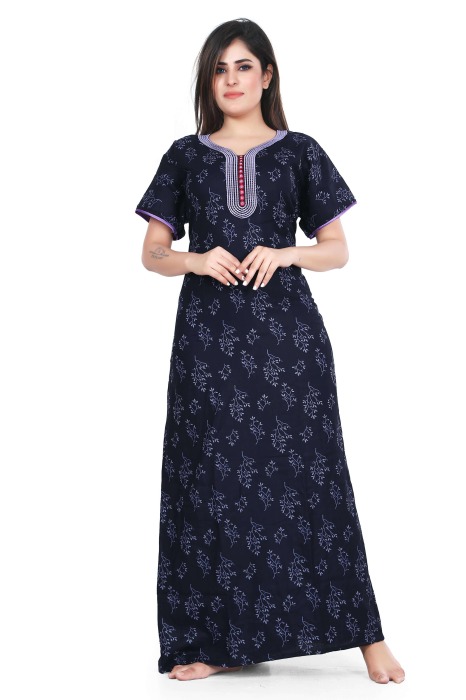 blue alpine cotton night gown padre design  alpine cotton night gown