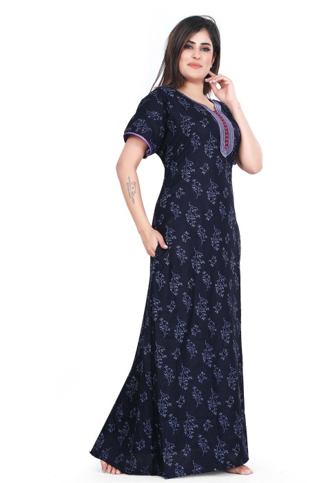 blue alpine cotton night gown padre design  alpine cotton night gown