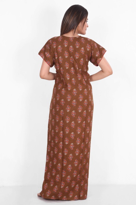 browen alpine cotton night maxi flower design  alpine cotton night gown