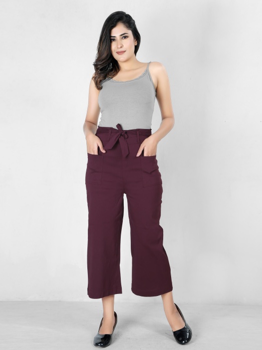 brown color women premium bottom wear collection is best in class in terms of comfort  and soft culottes pant UNDER 399