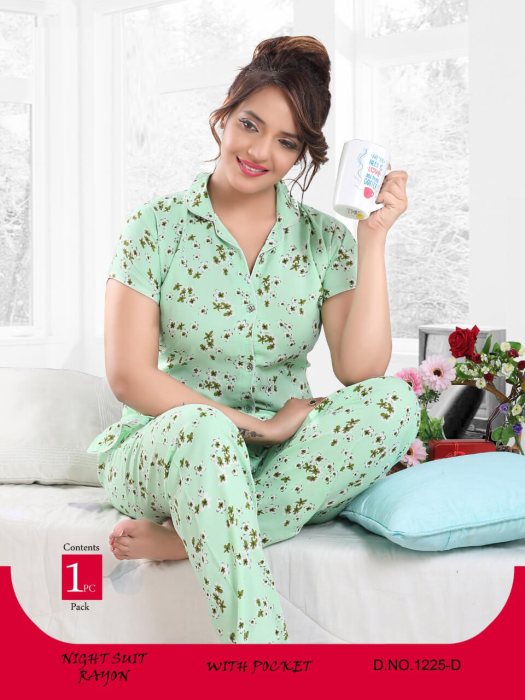 cotton round design night suit pista women night suit