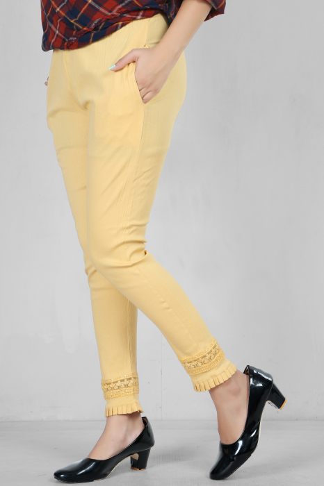 cream color women premium bottom wear collection is best in class in terms of comfort  and soft jalar lace pant UNDER 399