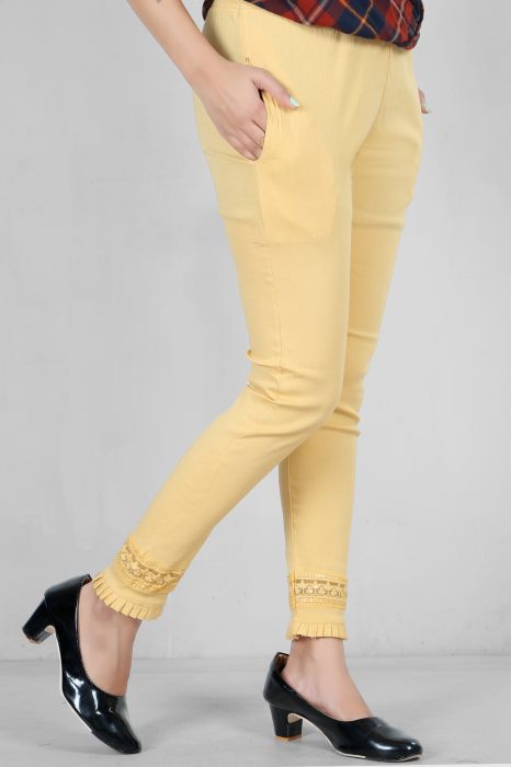 cream color women premium bottom wear collection is best in class in terms of comfort  and soft jalar lace pant UNDER 399