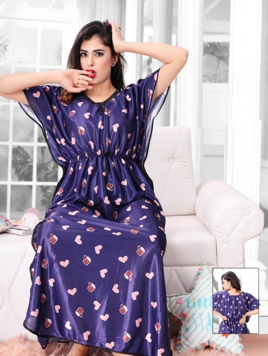 digital printed satin dblue kaftan kaftan