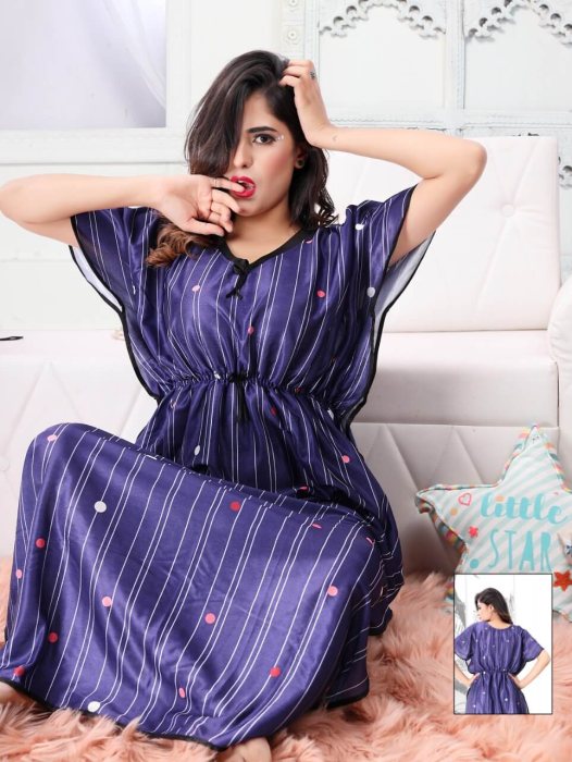 digital printed satin lblue kaftan kaftan