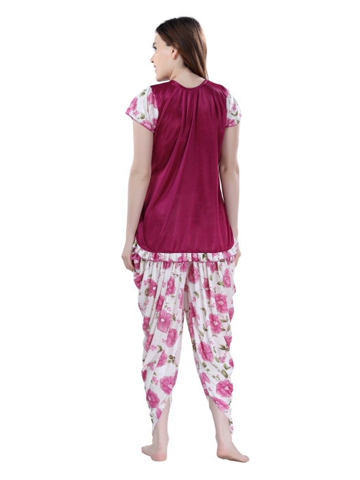digital printed satin patiyala falsha night suit satin patiyala