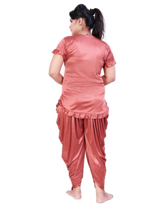 gajri satin patiyala plan night suit satin patiyala