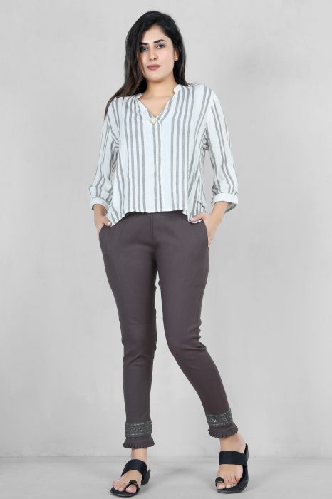 grey color women premium bottom wear collection is best in class in terms of comfort  and soft jalar lace pant UNDER 399