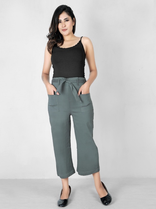 grey color women premium bottom wear collection is best in class in terms of comfort  and soft culottes pant UNDER 399
