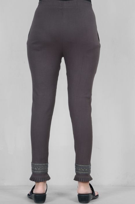 grey color women premium bottom wear collection is best in class in terms of comfort  and soft jalar lace pant UNDER 399