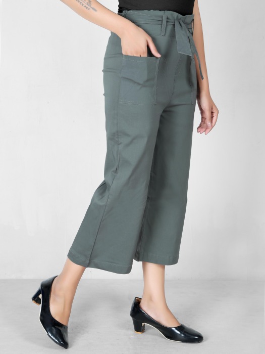 grey color women premium bottom wear collection is best in class in terms of comfort  and soft culottes pant UNDER 399