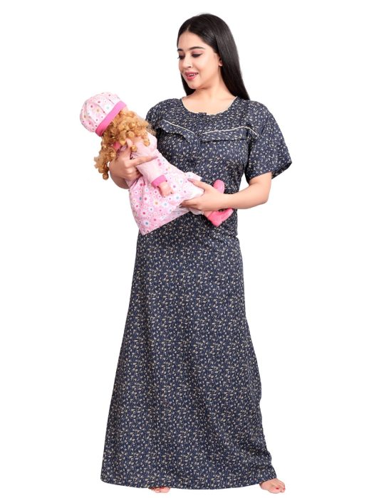 grey cotton feeding night gown feeding night gown