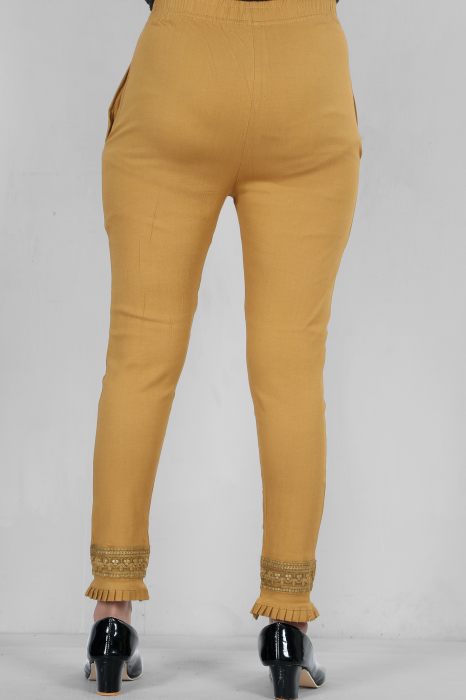 khaki color women premium bottom wear collection is best in class in terms of comfort  and soft jalar lace pant UNDER 399