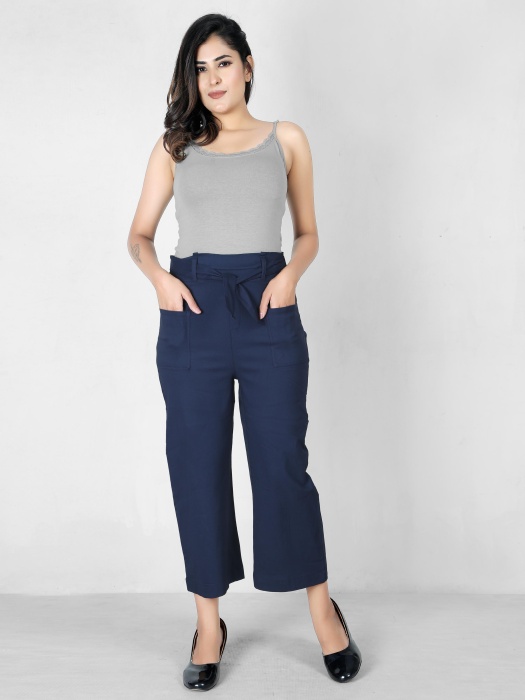 navyblue color women premium bottom wear collection is best in class in terms of comfort  and soft culottes pant UNDER 399