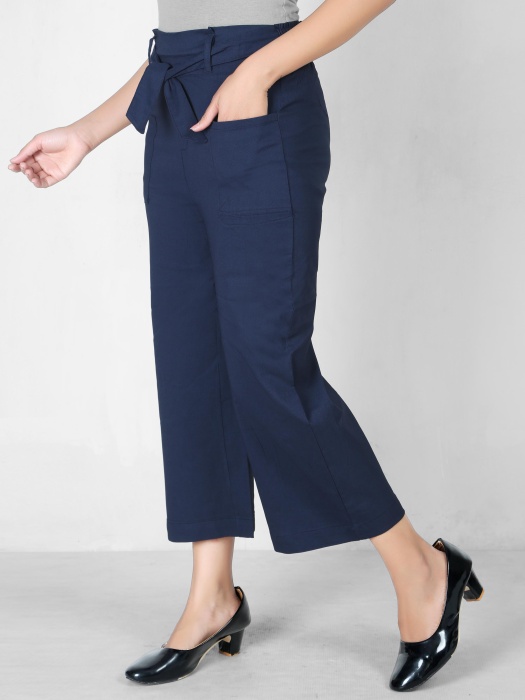 navyblue color women premium bottom wear collection is best in class in terms of comfort  and soft culottes pant UNDER 399