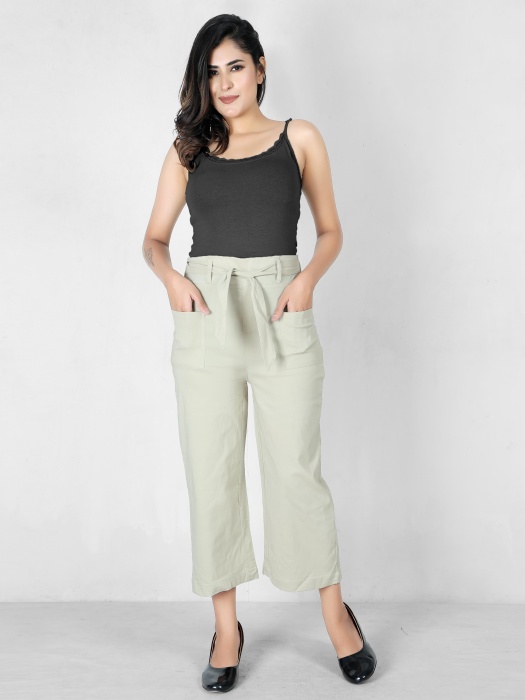 offwhite color women premium bottom wear collection is best in class in terms of comfort  and soft culottes pant UNDER 399
