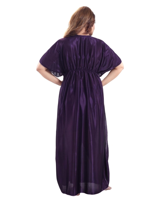 plan satin dpurple night kaftan plain satin kaftan