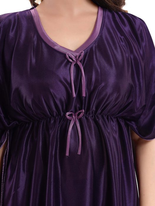 plan satin dpurple night kaftan plain satin kaftan
