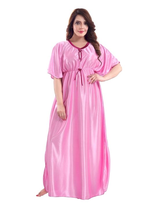 plan satin lpink night kaftan plain satin kaftan