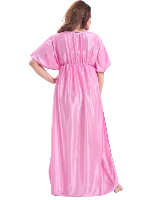 plan satin lpink night kaftan plain satin kaftan
