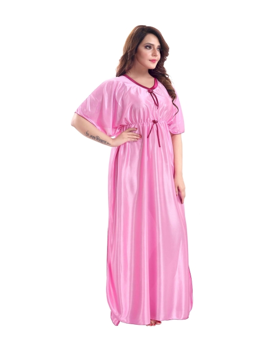 plan satin lpink night kaftan plain satin kaftan