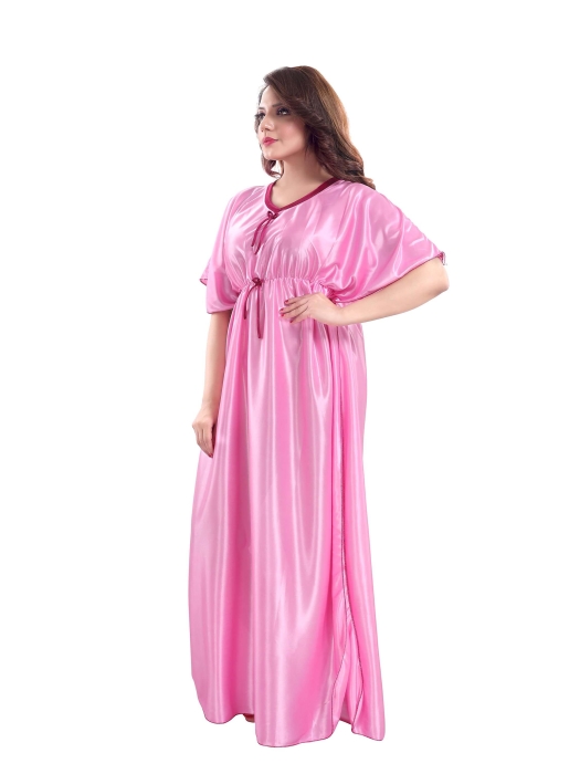 plan satin lpink night kaftan plain satin kaftan