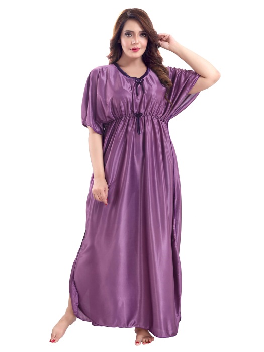 plan satin lpurple night kaftan plain satin kaftan
