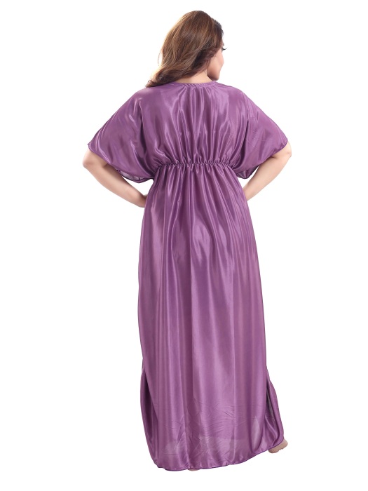plan satin lpurple night kaftan plain satin kaftan