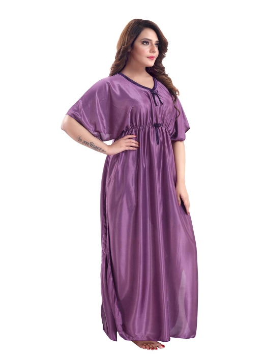 plan satin lpurple night kaftan plain satin kaftan