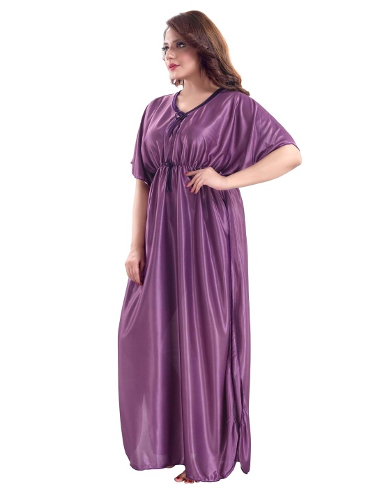 plan satin lpurple night kaftan plain satin kaftan