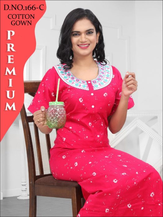 rani color woman premium cotton night gown comfortable with printed cotton night Gown  UNDER 499