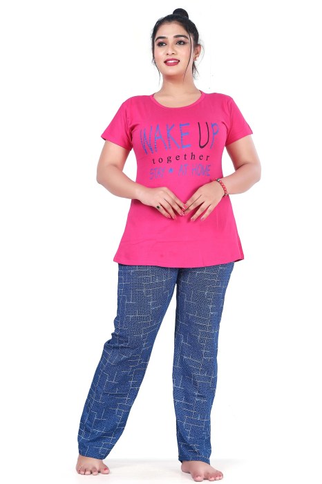 rani hosiery cotton sinkar top with pyjama set night suit hosiery cotton sinkar night suit