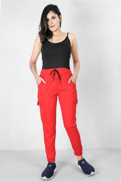 red color women premium bottom wear collection is best in class in terms of comfort  and soft cargo pant UNDER 399