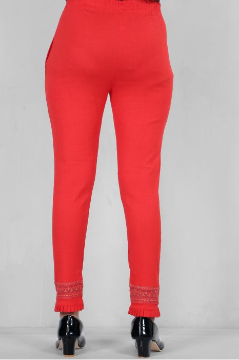 red color women premium bottom wear collection is best in class in terms of comfort  and soft jalar lace pant UNDER 399