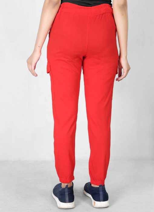 red color women premium bottom wear collection is best in class in terms of comfort  and soft cargo pant UNDER 399
