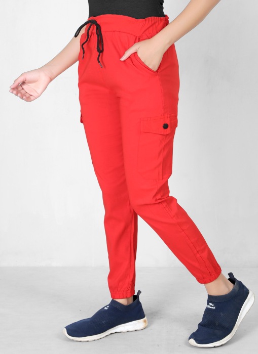 red color women premium bottom wear collection is best in class in terms of comfort  and soft cargo pant UNDER 399