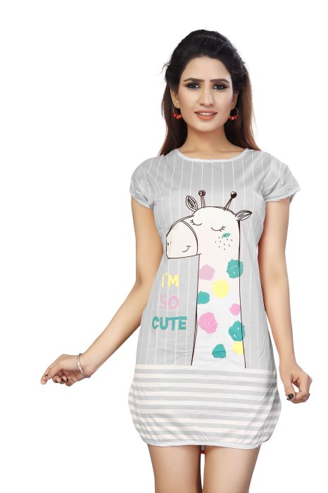Round Neck Comfortable Outfit is integral to ensure a Good Night Sleep Top. Stylish in Design Cartoon Pattern And soft Nightwear Top Multicolor UNDER 299
