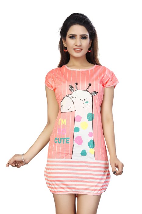 Round Neck Comfortable Outfit is integral to ensure a Good Night Sleep Top. Stylish in Design Cartoon Pattern And soft Nightwear Top Multicolor UNDER 299