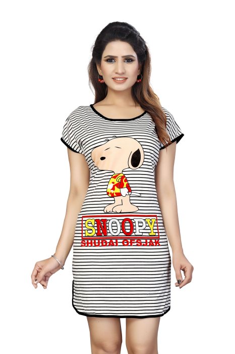 Round Neck Comfortable Outfit is integral to ensure a Good Night Sleep Top. Stylish in Design Cartoon Pattern And soft Nightwear Top Multicolor UNDER 299