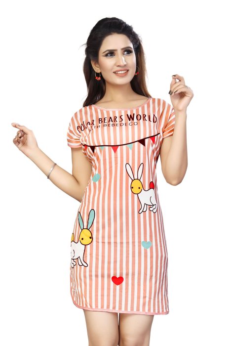 Round Neck Comfortable Outfit is integral to ensure a Good Night Sleep Top. Stylish in Design Cartoon Pattern And soft Nightwear Top Multicolor UNDER 299