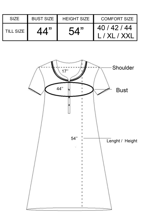 skyblue alpine cotton padre design with zip night gown alpine cotton night gown