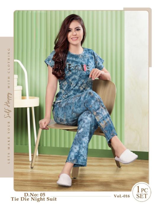 skyblue hosiery cotton sinkar double shade color night suit hosiery cotton sinkar night suit